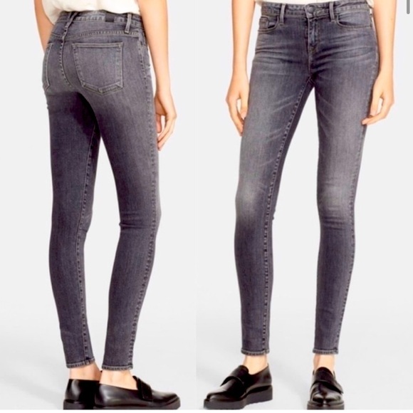 Vince Riley Fairfax Faded Skinny Jeans in Charcoal - Picture 1 of 10